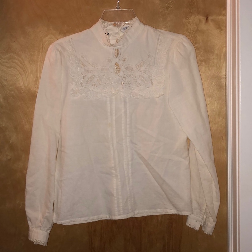 Vintage French eyelet blouse